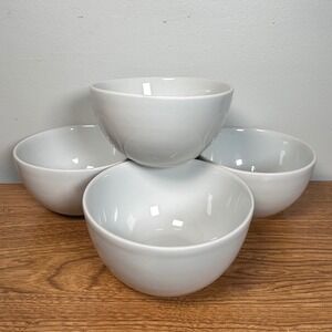Tabletops Gallery Soleil White Cereal Bowls Stoneware Minimalist Scandi Set of 4